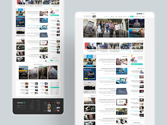 طراحی گرافیک وب، طراحی رابط کاربری و تجربی وب سایت تکراتو، اخبار حوزه تکنولوژی